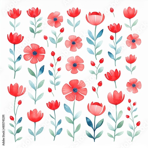 Wallpaper Mural ポピー・ヒナゲシのイラスト Torontodigital.ca