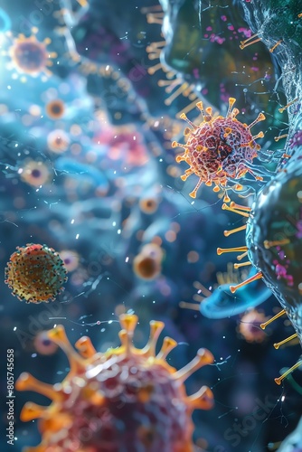 a digital artwork depicting the immune system as a bustling city  with immune cells as workers maintaining health 3d illustration