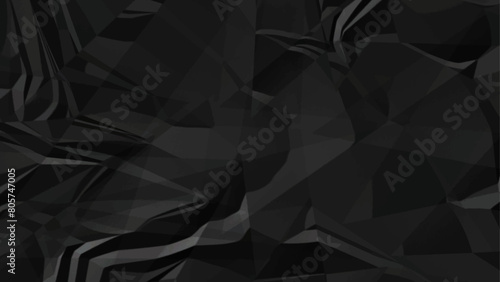 Crumpled Black paper wrinkled , use for Background or wallpaper.