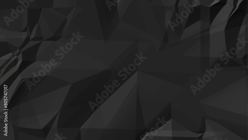 Crumpled Black paper wrinkled,  for Background or wallpaper.