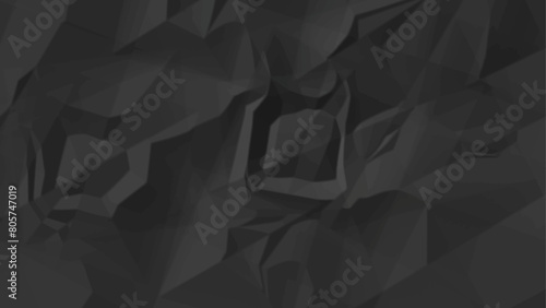 Crumpled Black paper wrinkled, use for Background or wallpaper .