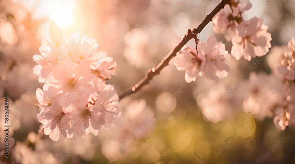Nature's Masterpiece: Cherry Blossoms Bathed in Golden Light Nature's Masterpiece: Cherry Blossoms Bathed in Golden Light