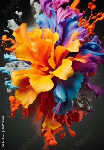 Vibrant abstract flower explosion
