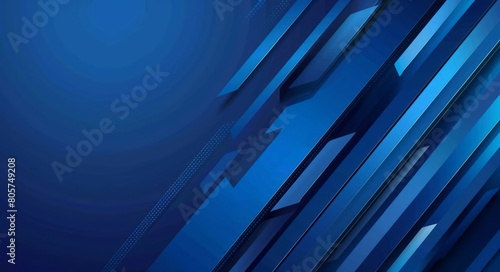 Sharp lines and shapes in a blue abstract background, creating a dynamic and visually striking design photo