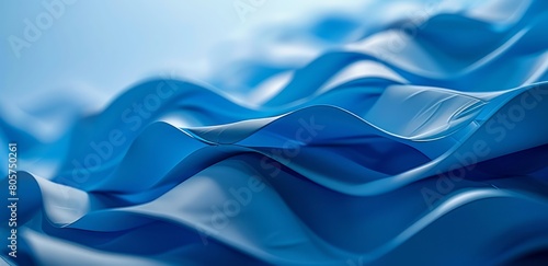 Blue background, an elegant paper texture with folded edges and folds