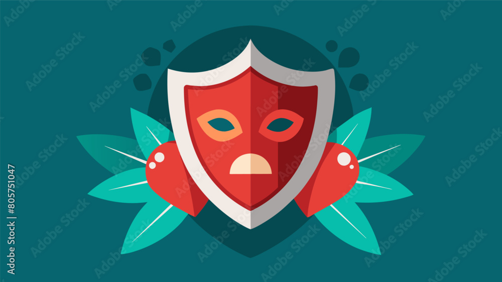 The stoic mask a shield for the vulnerable heart never letting emotions betray its wearers.. Vector illustration