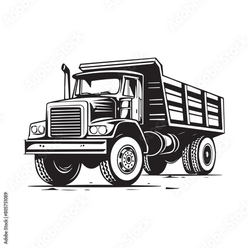 Dump Truck Vector Illustration. Isolated on White Background. Stock Vector 