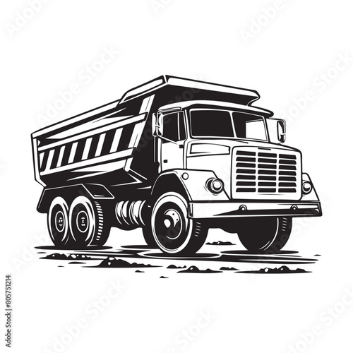 Dump Truck Vector Illustration. Isolated on White Background. Stock Vector 