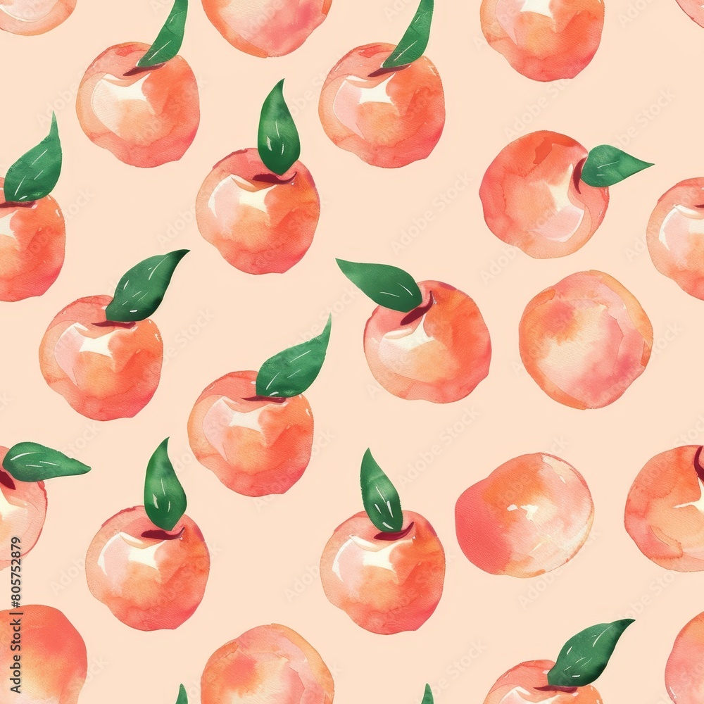 watercolor seamless pattern of peach. watercolor seamless pattern of peach.