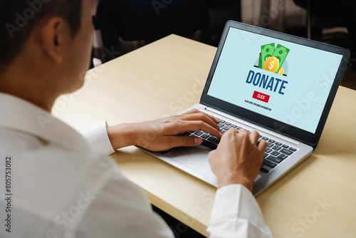 Online donation platform offer modish money sending system for people to transfer on the internet photo