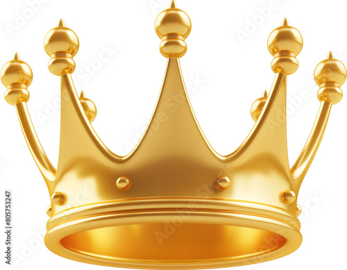 3D Illustration of a shiny gold crown isolated. photo