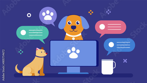 Take your pets training to the next level with this tingedge virtual assistant that provides realtime feedback and monitoring.. Vector illustration