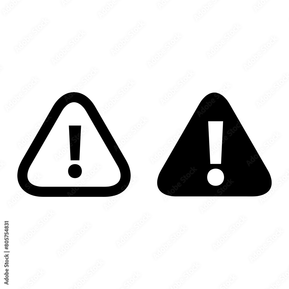 danger icon. vector flat black Warning sign icon illustration for web and app..eps
