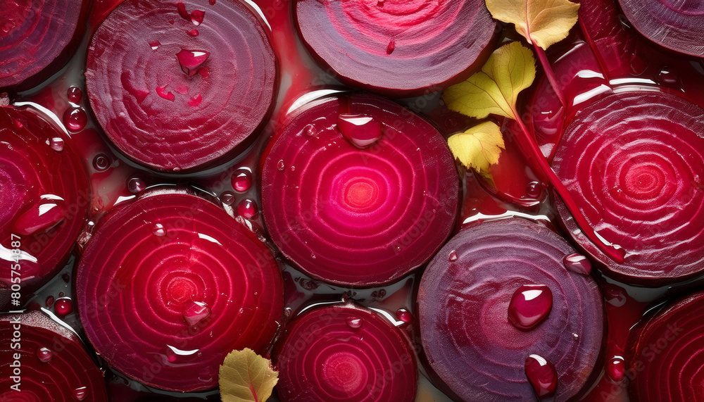 Flat lay of Beet fruit texture with slice, Top view of fruits concept background Flat lay of Beet fruit texture with slice, Top view of fruits concept background