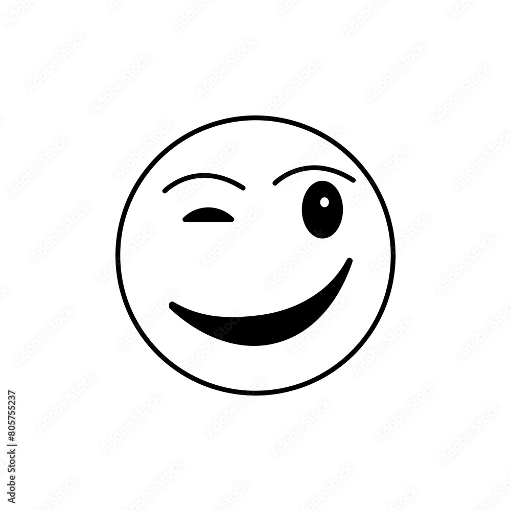 Fototapeta premium emoji wink icon. vector flat trendy style illustration for web and app..eps