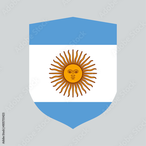 Argentina Flag in Shield Shape