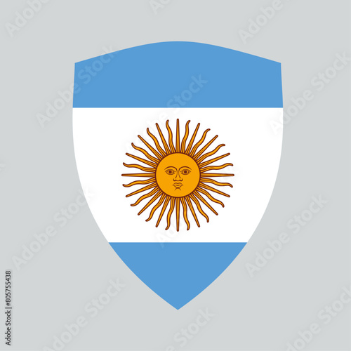 Argentina Flag in Shield Shape