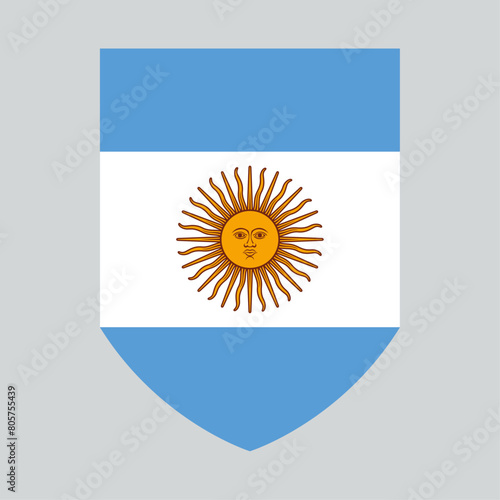 Argentina Flag in Shield Shape