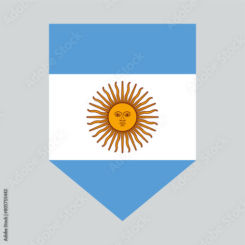 Argentina Flag in Shield Shape