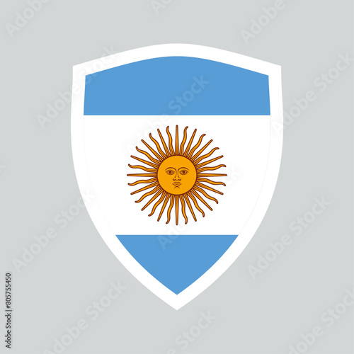 Argentina Flag in Shield Shape