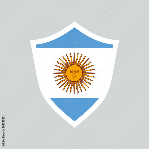Argentina Flag in Shield Shape