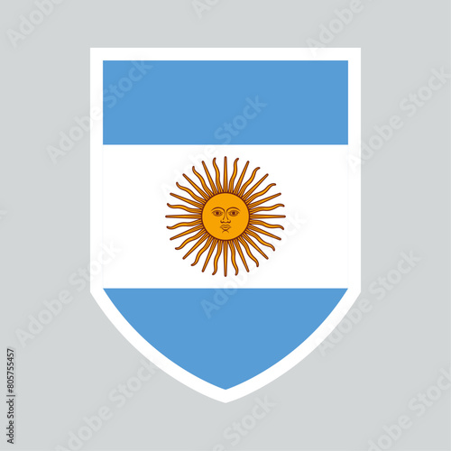 Argentina Flag in Shield Shape