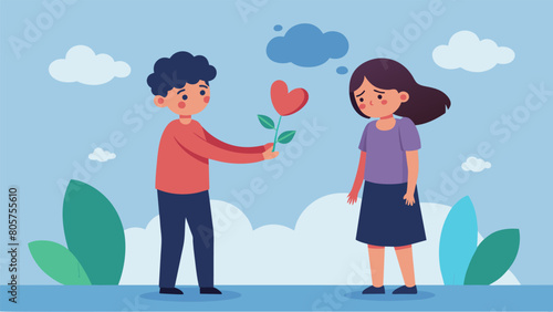 A teenager choosing to let go of past grudges and forgive a friend after learning about the negative effects of holding onto anger and resentment.. Vector illustration