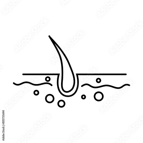 Human hair icon. vector Hygiene Hair Icon. simple flat Hair Wash Line Icon on white background..eps