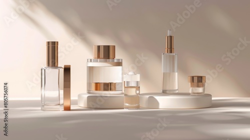 Luxurious Cosmetic Packaging in Soft Natural Light