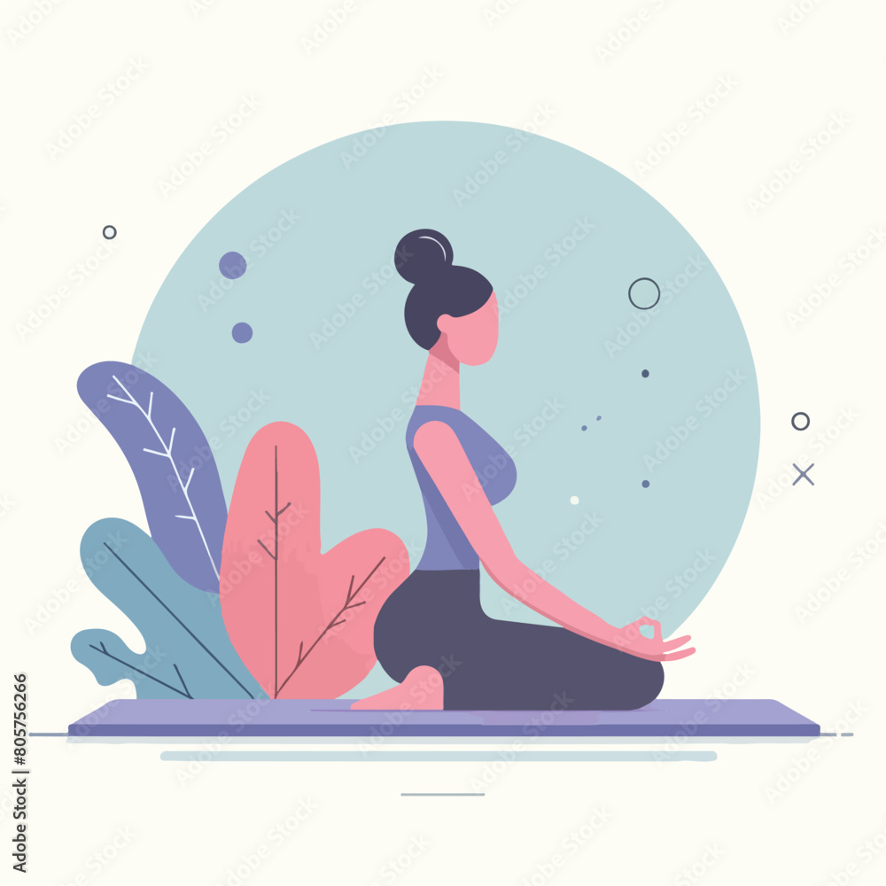 flat style illustration women yoga