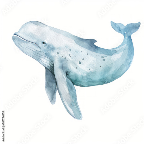Beluga whale ,illustration watercolor isolate  © kanyarat