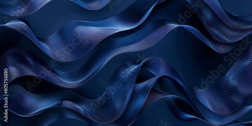 Blue background with navy blue waves, stripes and lines for presentation design