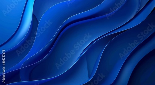Blue background with smooth gradient, curved lines, glowing edges, and shadow effects