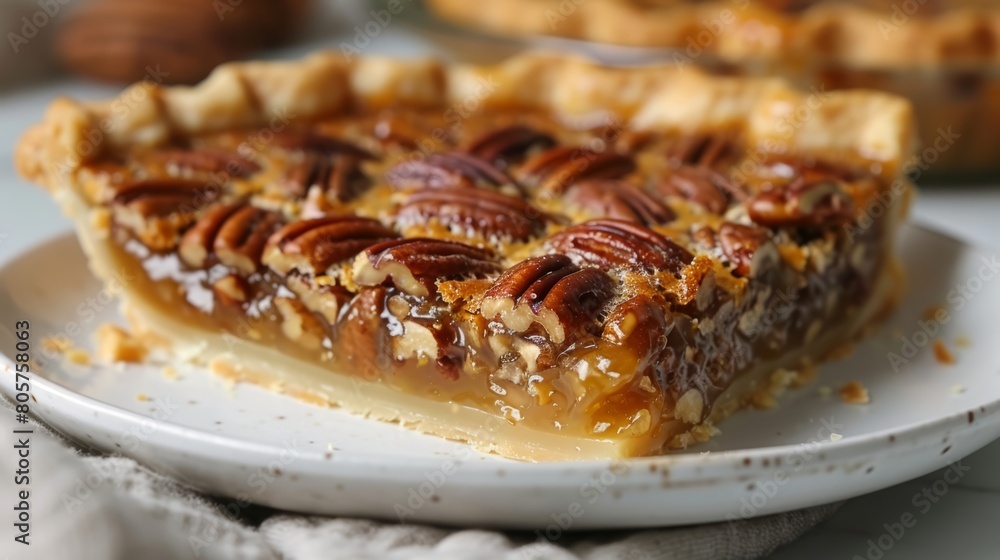 Pecan pie, classic recipe, gooey filling Pecan pie, classic recipe, gooey filling