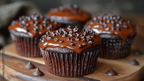 Molten caramel center chocolate cupcakes