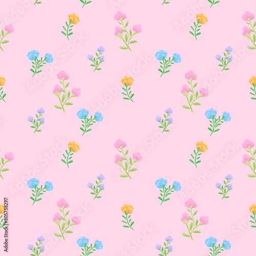 seamless pattern with flowers  © May Chamai