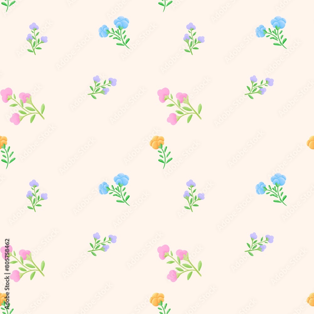 Fototapeta premium seamless pattern with flowers