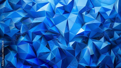 Dark blue gradient triangles seamlessly blending into a blue background, showcasing a harmonious and captivating visual contrast