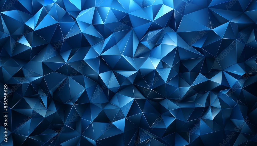 Fototapeta premium Blue background adorned with a striking dark blue gradient triangle design, adding a touch of sophistication to the composition