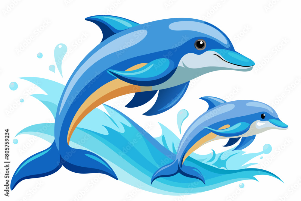 Obraz premium mother's day gift card cute animal vector illustrations