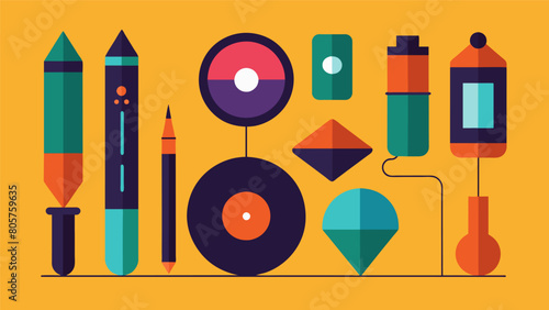Experiment with different stylus shapes such as elliptical or conical to find the one that works best with your records. Vector illustration