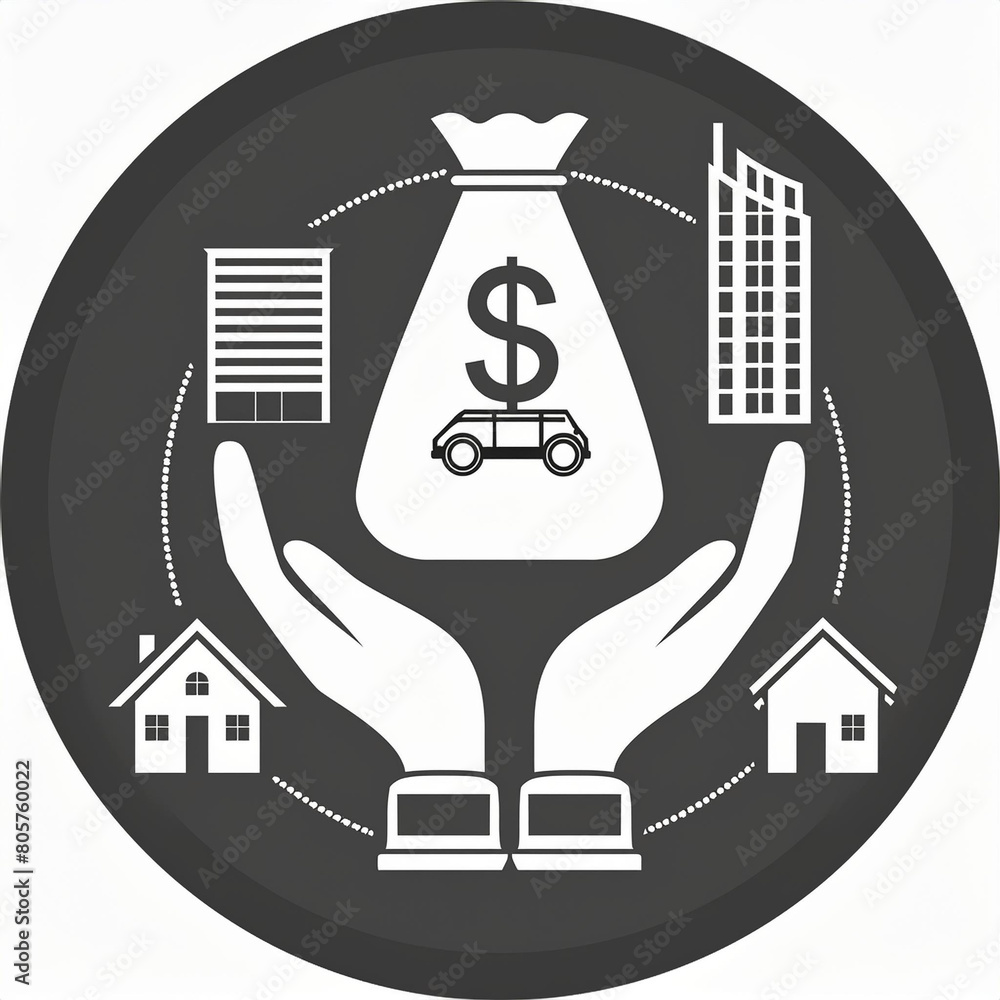 Obraz premium Assets Icon. Income Statement. Balance sheet. Cashflow. Financial Statements. Accounting. Business. Finance.