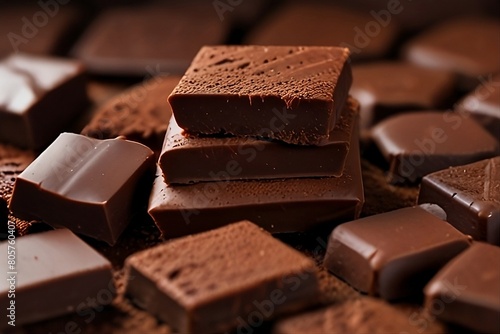 Chopped, milled dark chocolate pile generated in AI 