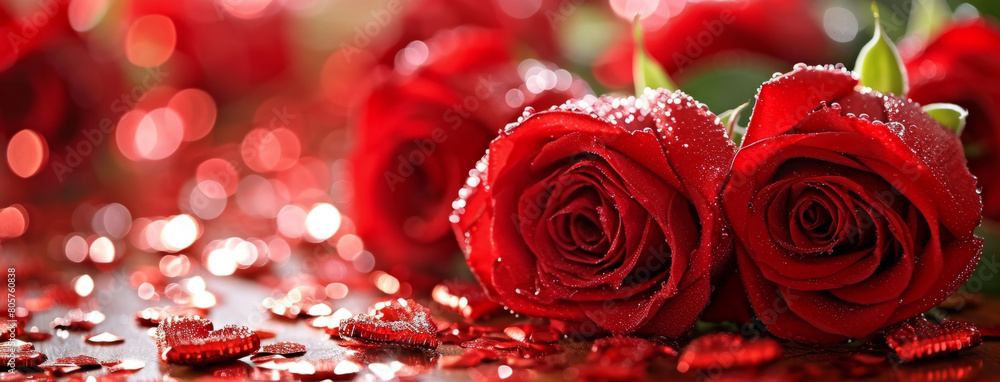 Rose fresh read color and beautiful on the marble table Rose fresh read color and beautiful on the marble table