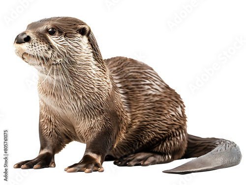 A Full Body Otter with a Transparent Background PNG photo