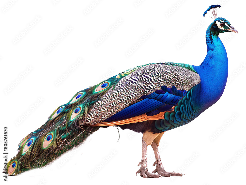 Fototapeta premium A Full Body Peacock with a Transparent Background PNG