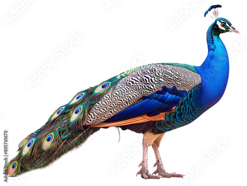 A Full Body Peacock with a Transparent Background PNG