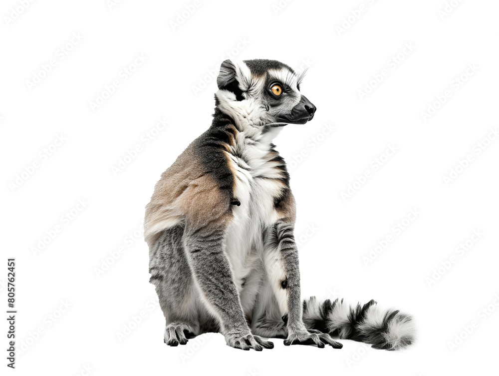 A Full Body Lemur with a Transparent Background PNG