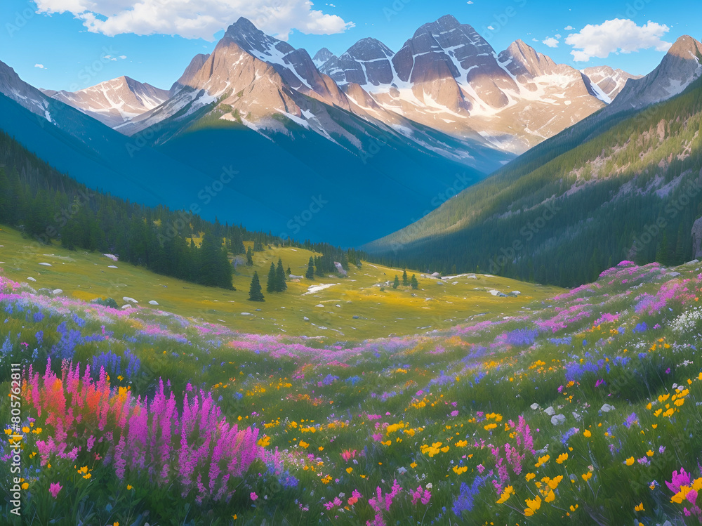 Fototapeta premium alpine meadow in the mountains