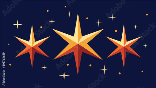 A series of ling stars forming a stoic motto written in the night sky.. Vector illustration